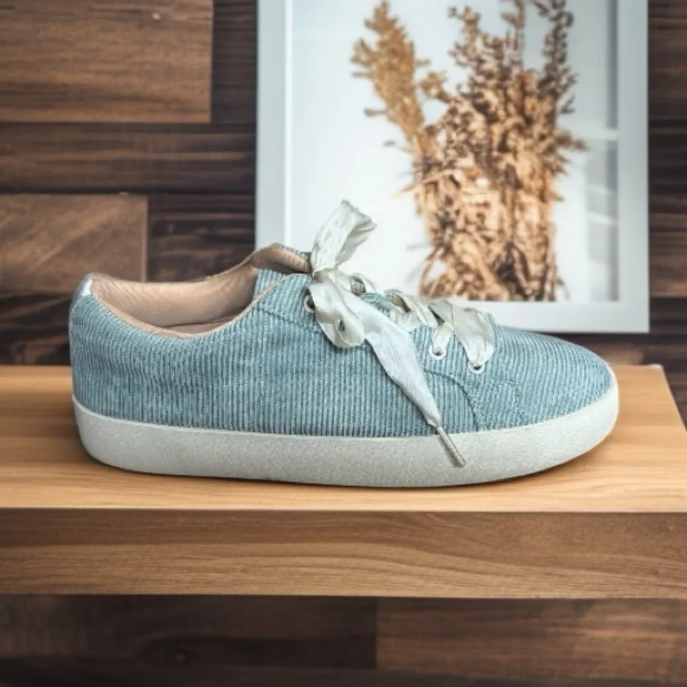 ournee Womens Kinsley Tru Comfort Size 7 Green Corduroy Lace Up Sneakers. - Picture 5 of 9